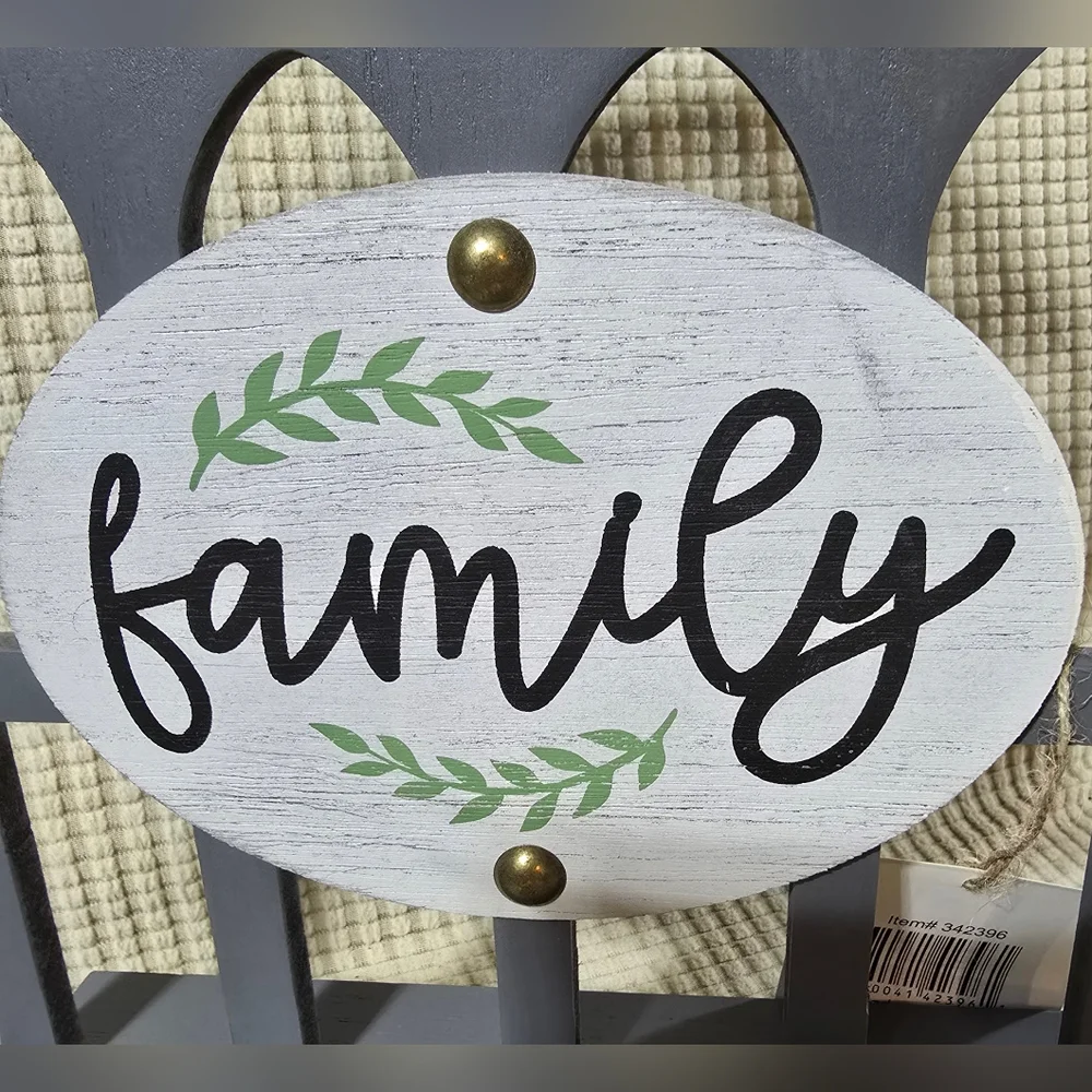 Wooden Tabletop Arch "Family" Decor Rustic Farmhouse Cathedral Window Design NWT - Picture 3 of 8